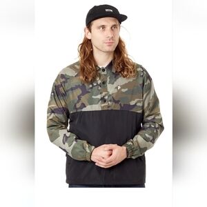 Primitive Black-Green Anorak Camo Coach Windbreaker Jacket - Men's Size Medium